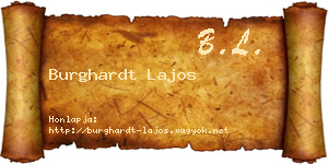 Burghardt Lajos névjegykártya
